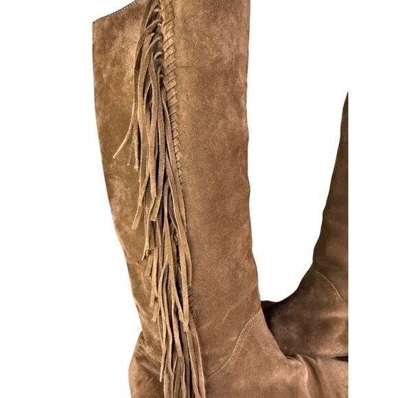 Polo Ralph Lauren Brown Suede Fringe Tall Western Boots US 9.5 EU 40.5 - Picture 3 of 12
